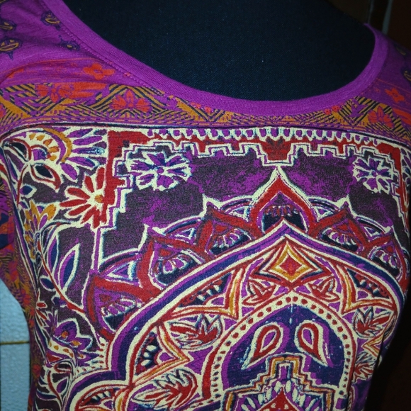 🌎Lucky Brand Persian Carpet Tee: Purple Potion  💜 Sz Small🌎 - Picture 3 of 16